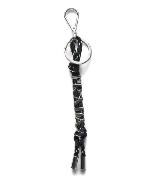 Prada White Speedrock Cord Keyring for men