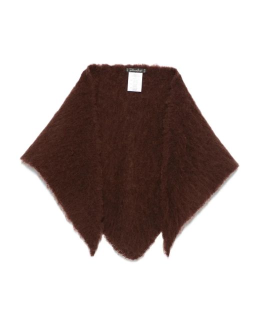 Faliero Sarti ウール&カシミア ショール Brown