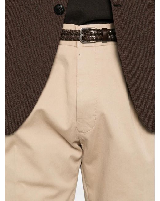 Incotex Natural Pleated Turn-Up Trousers for men