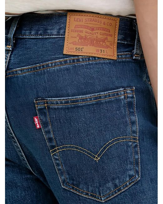 Levi's Blue 501 Logo-Patch Shorts for men