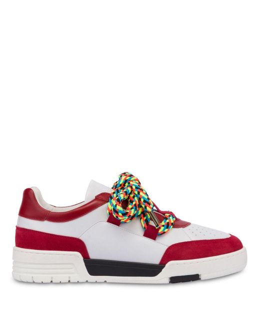 Moschino Red Streetball Panelled Sneakers for men