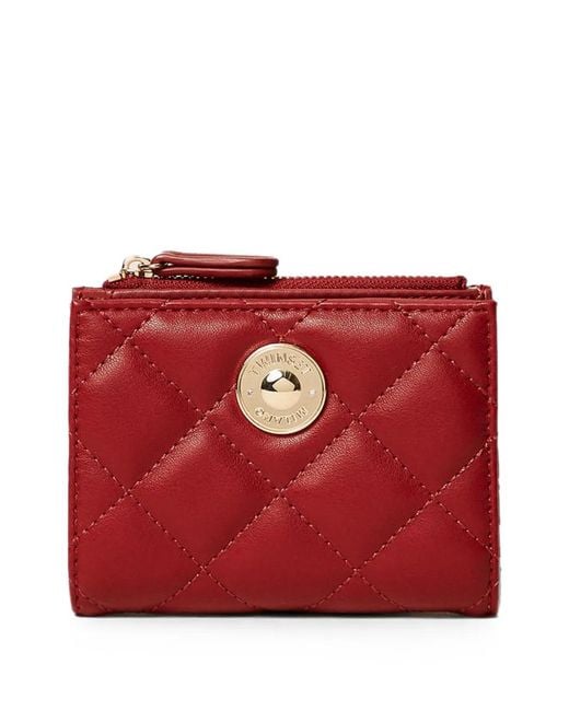 Twinset Red Quilted Logo-Plaque Wallet