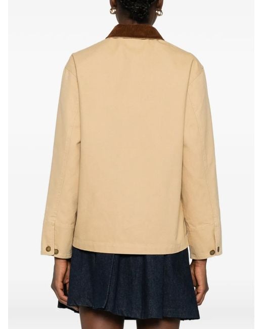 Sporty & Rich Natural Gaia Corduroy-Collar Jacket