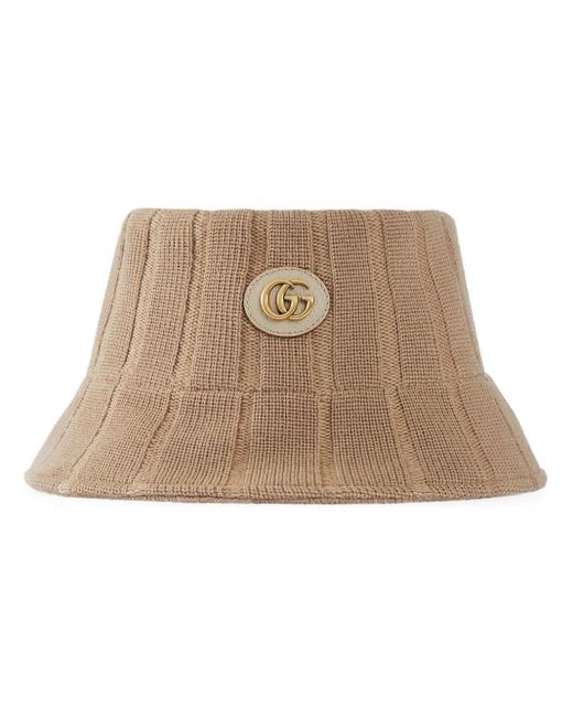 Gucci Natural Wool Hat With Double G