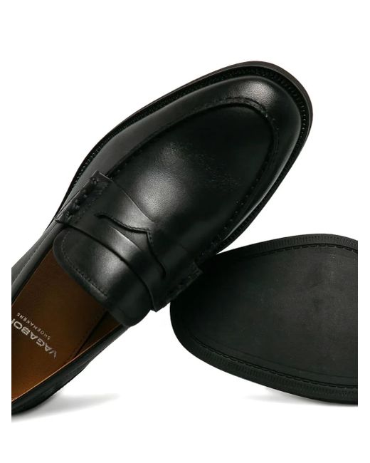 Vagabond Black Leather Loafers for men