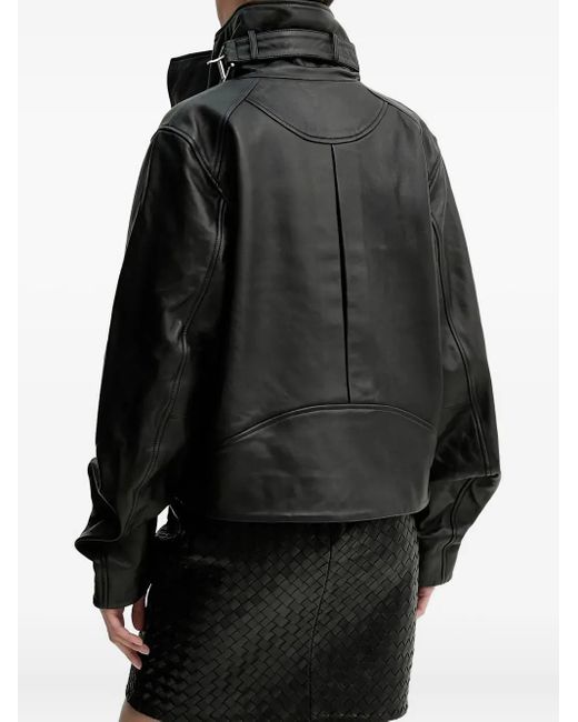 Won Hundred Black Belted Leather Jacket