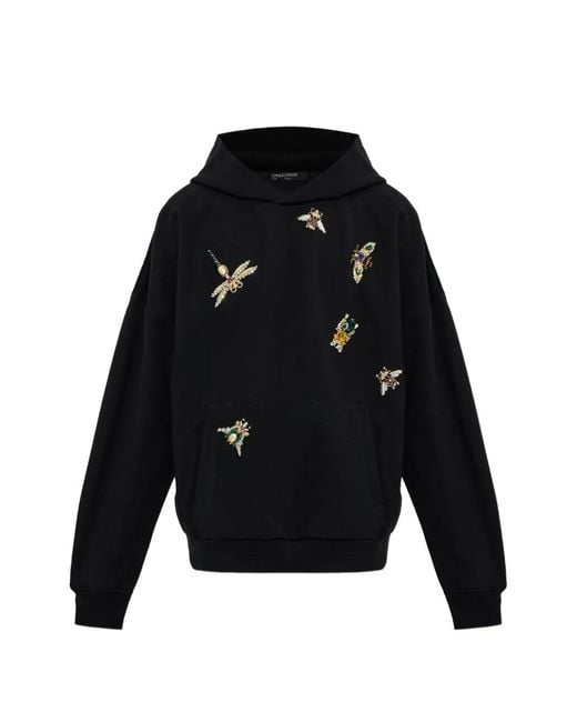 Balmain Black Appliqué-Embellished Cotton Hoodie for men