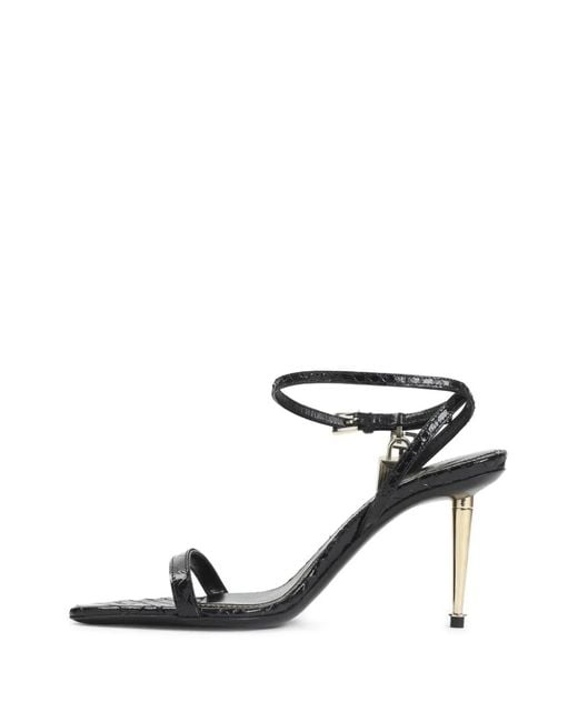 Tom Ford White Padlock-Detail Heeled Sandals