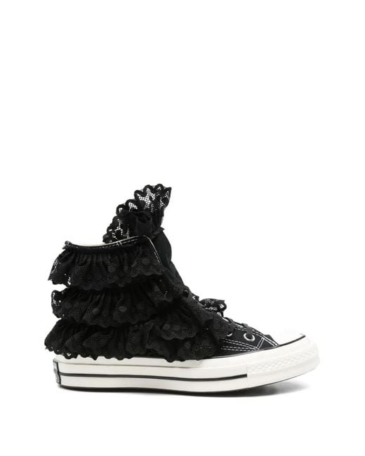 Converse Black Lace-Embellishment Sneakers