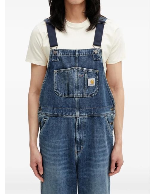Carhartt Blue Logo-Patch Dungarees for men