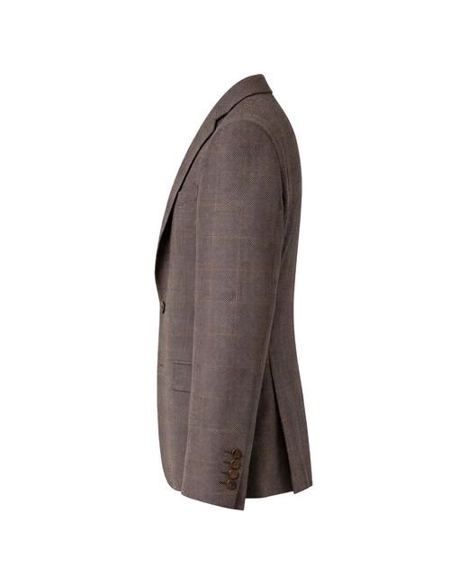 Pal Zileri Brown Veste À Carreaux for men