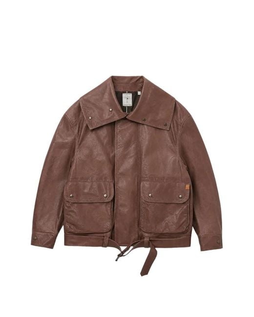 Calvin Klein Brown Isa Belted Leather Jacket