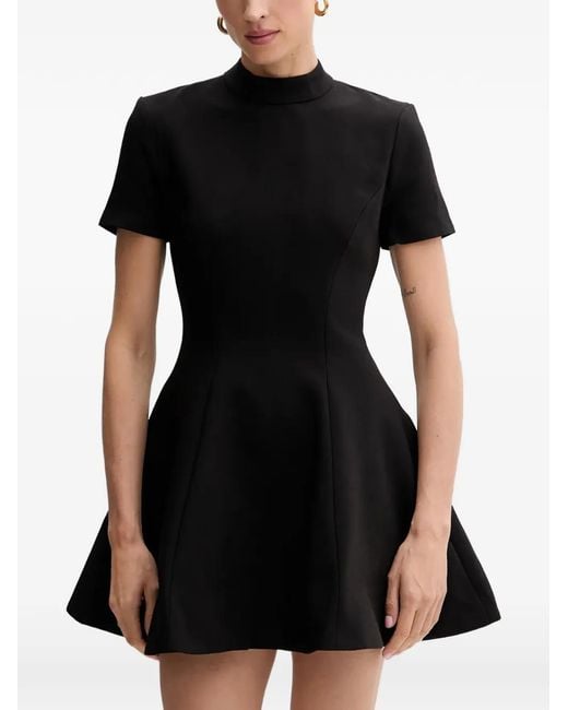 Bardot Black Zephyra Short-Sleeved Flared Mini Dress