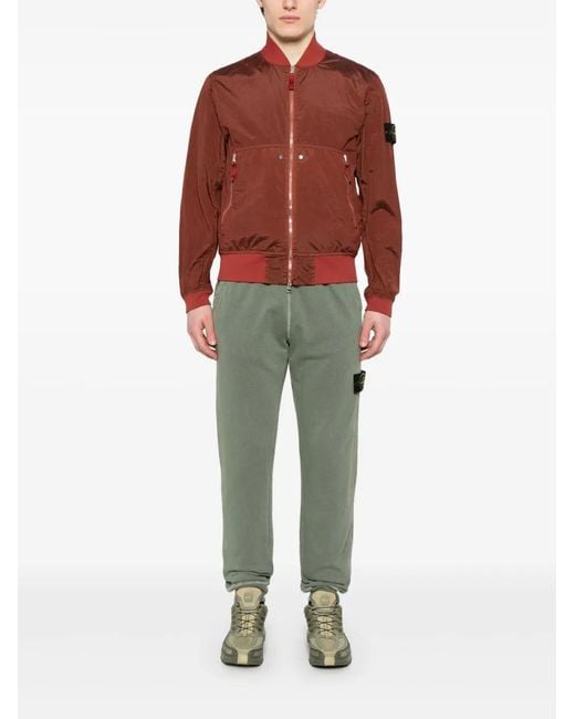 Stone Island Red Bomber Jacket for men