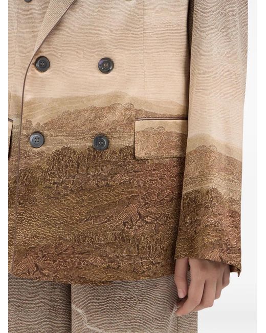 Pierre Louis Mascia Brown Veste Adastrogum À Boutonnière Croisée