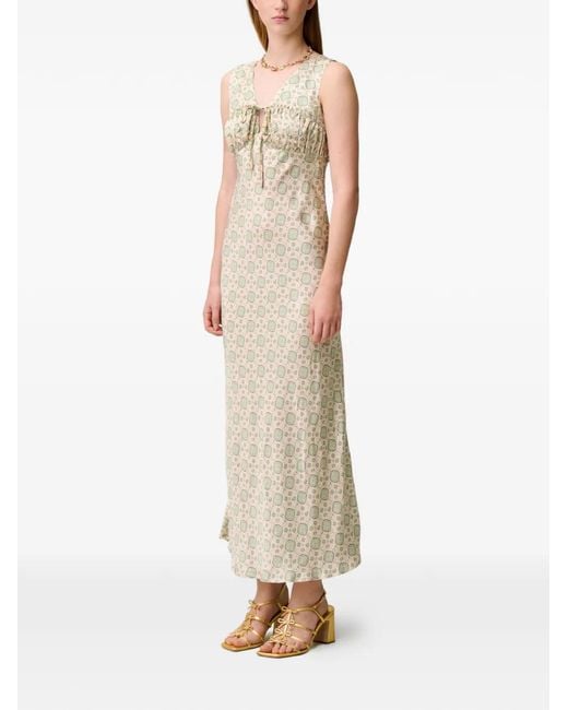 Claudie Pierlot White Patterned Satin Dress