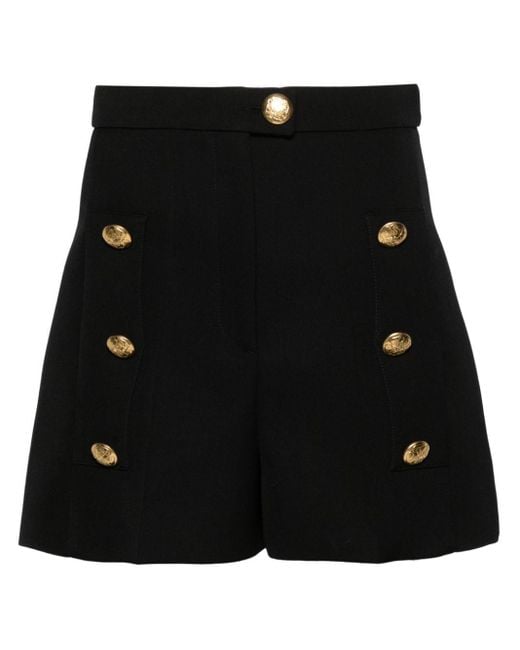 Pantalones cortos con botones del logo Alexander McQueen de color Black