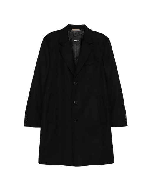 Boss Black Single-Breasted Coat for men