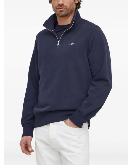 Gant Blue Half-Zip Sweater for men