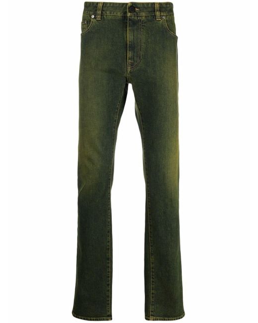 Etro Green Mid-rise Straight Leg Jeans for men