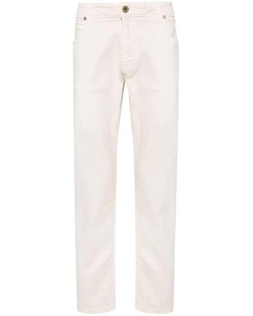 Pantalones rectos con corte slim Eleventy de hombre de color White