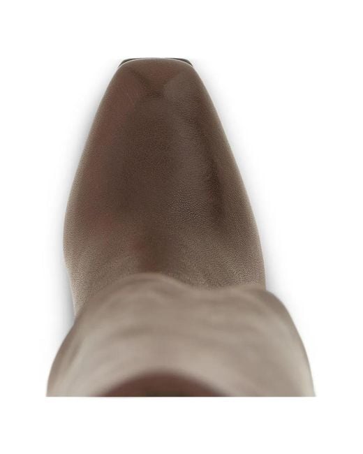 McQueen Brown Horn-Heel Knee-High Boots