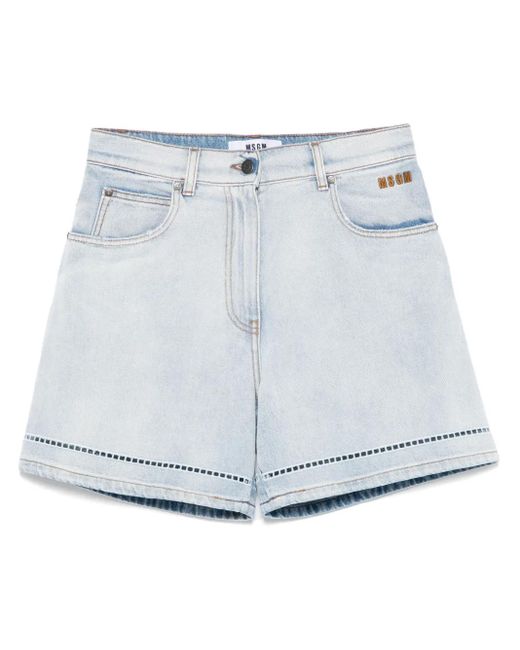 MSGM Denim Shorts in het Blue