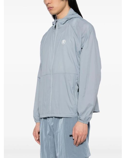 Aape By A Bathing Ape Blue Moonface Logo Windbreaker Jacket for men