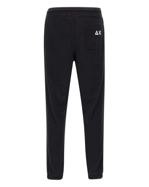 Sun 68 Blue Basic Elasticated-Waist Logo Track Pants for men