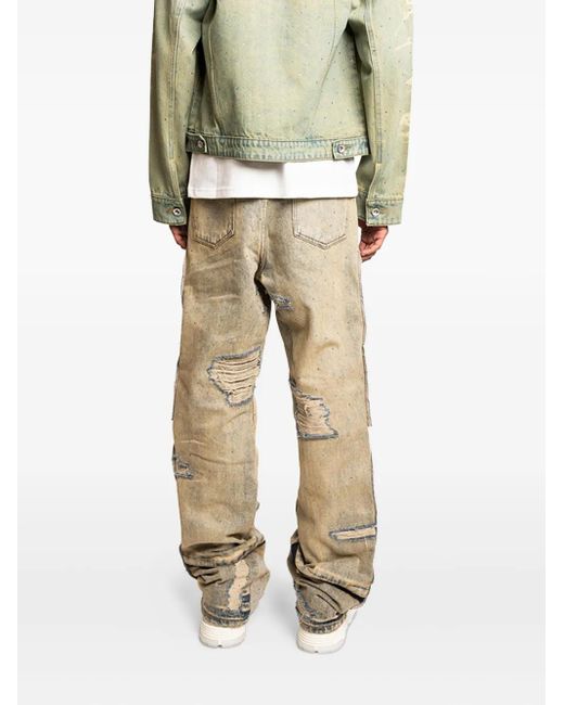Who Decides War Multicolor Distressed Panelled Jeans for men