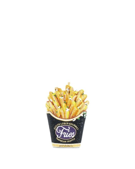 Judith Leiber White Truffle Fries Crystal-Embellished Clutch