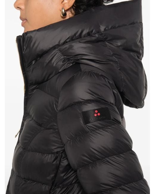 Peuterey Gray Quilted Hooded Coat