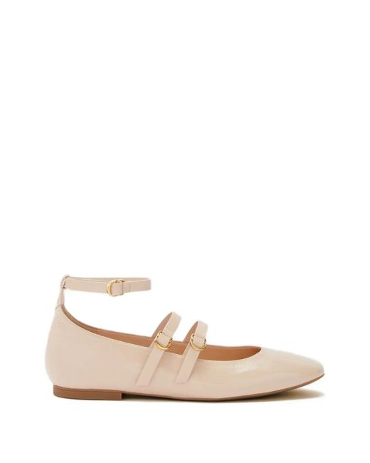 Odissi White Giorgia Multistrap Ballet Flats