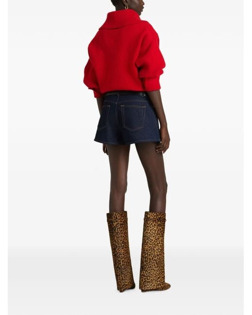 Givenchy Blue Pleated Denim Shorts