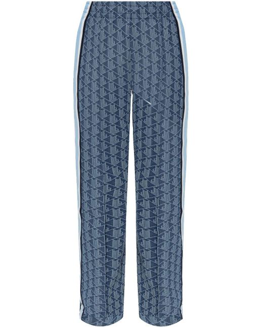 Lacoste Blue Monogram-Pattern Track Pants