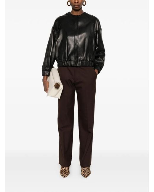 Kiton Black Ribbed Leatherjacket