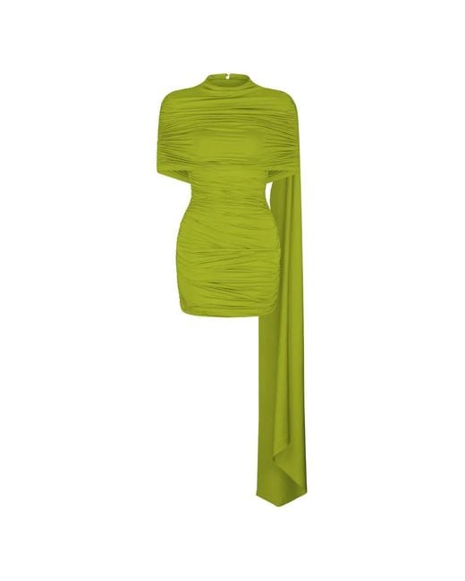 ATOIR Green Elsie Ruched Draped-Panel Mini Dress
