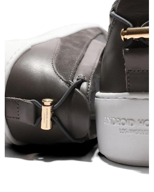Android Homme White Delta Suede Loafers for men