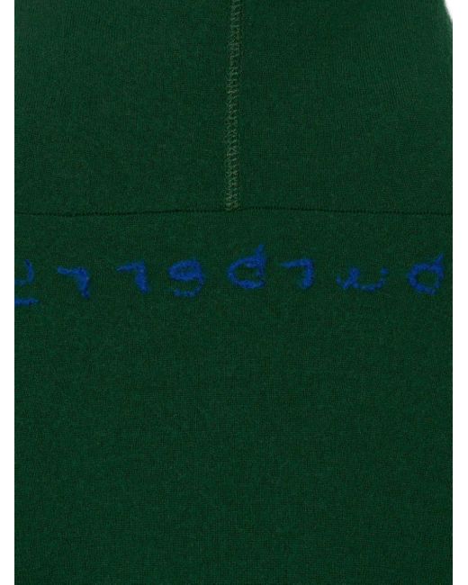 Burberry Green Logo-embroidered Wool Hoodie for men