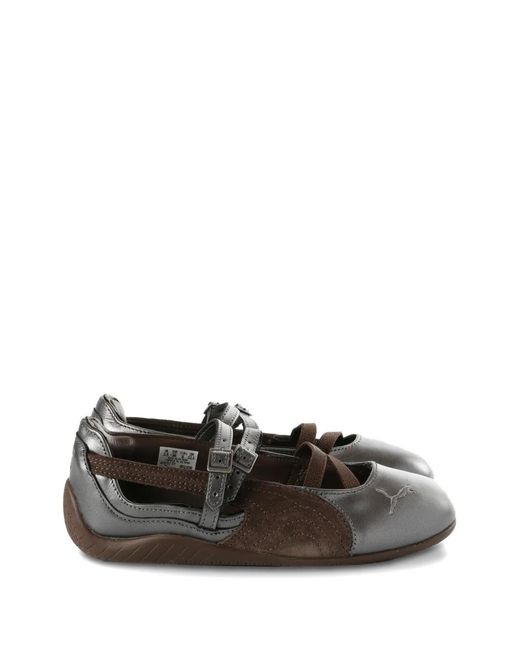 PUMA Black Speedcat Buckle-Strap Ballet Flats