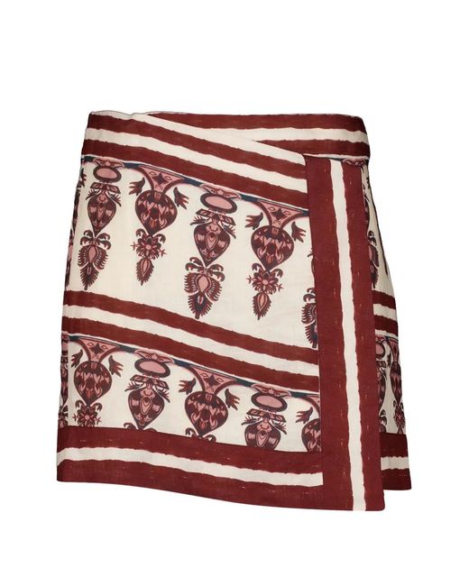 Johanna Ortiz Red Roots Wrap Skirt