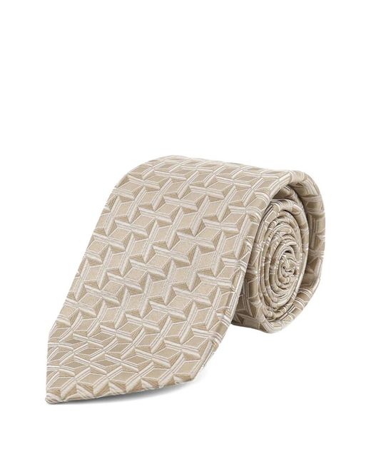Kiton White Patterned Tie for men
