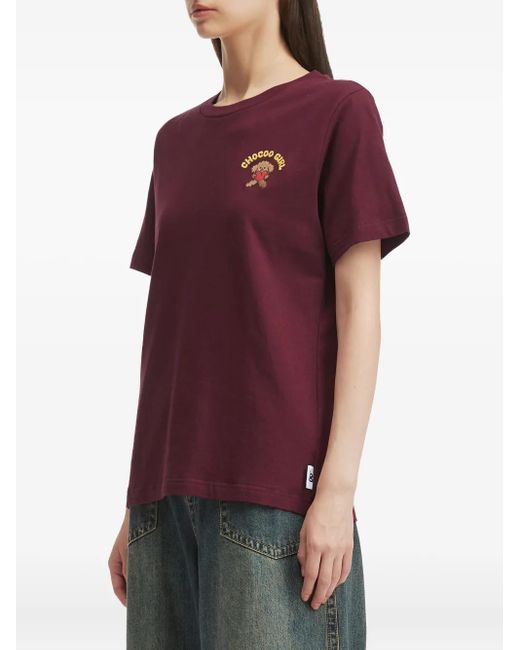 Chocoolate Purple Embroidered T-Shirt