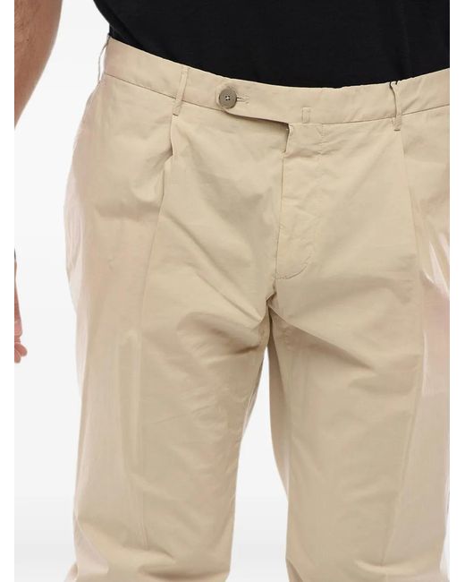 Corneliani Natural Pleated Chino Trousers for men