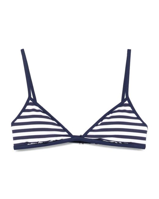 Top Bikini A Righe di Polo Ralph Lauren in Blue