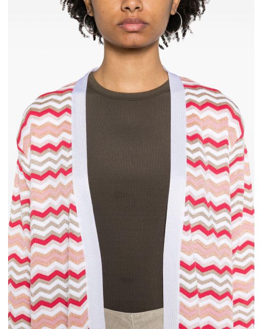 Missoni Pink Zigzag Chevron-knit Cardicoat
