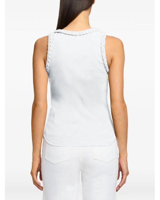 Cinq À Sept White Braided Tank Top