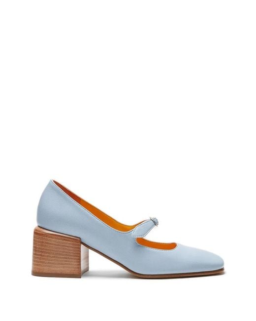 LILI CURIA Blue Ginger Mary Jane Buckle Pumps