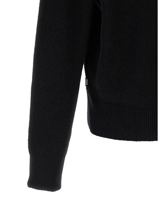 Boss Black Raglan-Sleeve Sweater for men