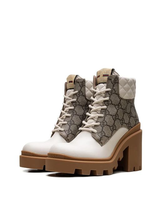 Gucci White GG Ankle Boot